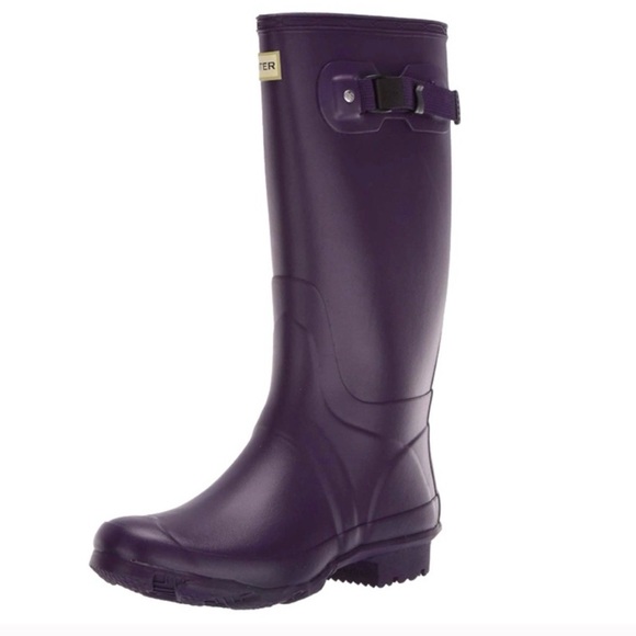 Hunter Shoes - Hunter Field Huntress Dark Purple Tall Rain Boots New